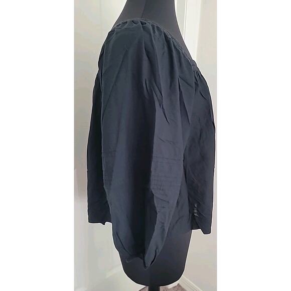 Madewell Black Square Neck Long Sleeve Top M Boho Cottagecore Goth EUC - Picture 6 of 12